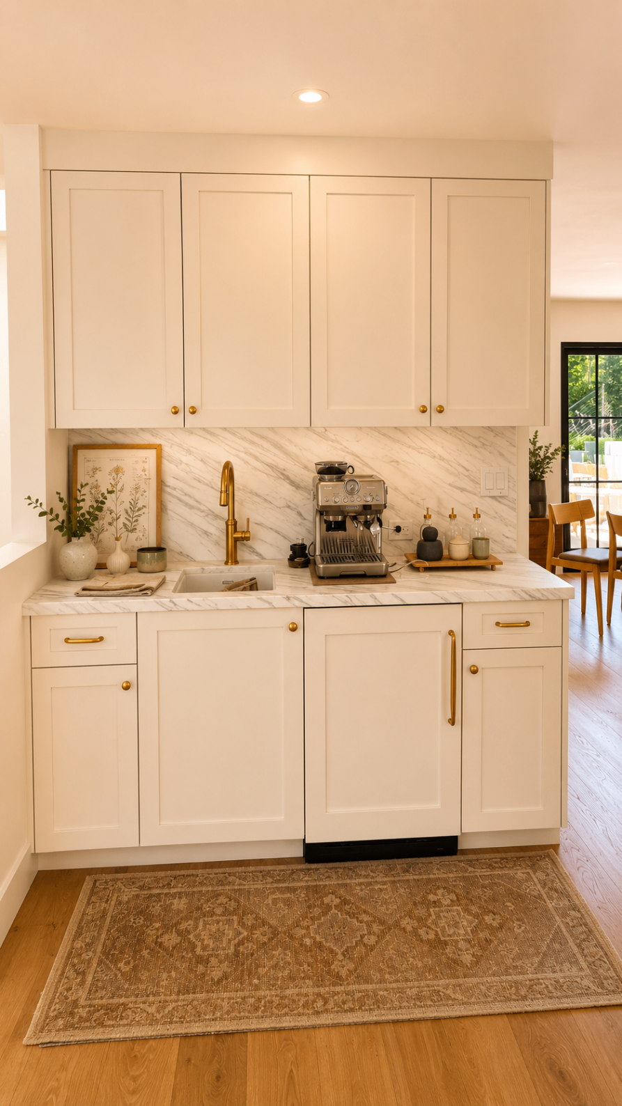 Cozy modern kitchen with gold accents — R. Da Silva Construction kitchens project, Marin County & East Bay