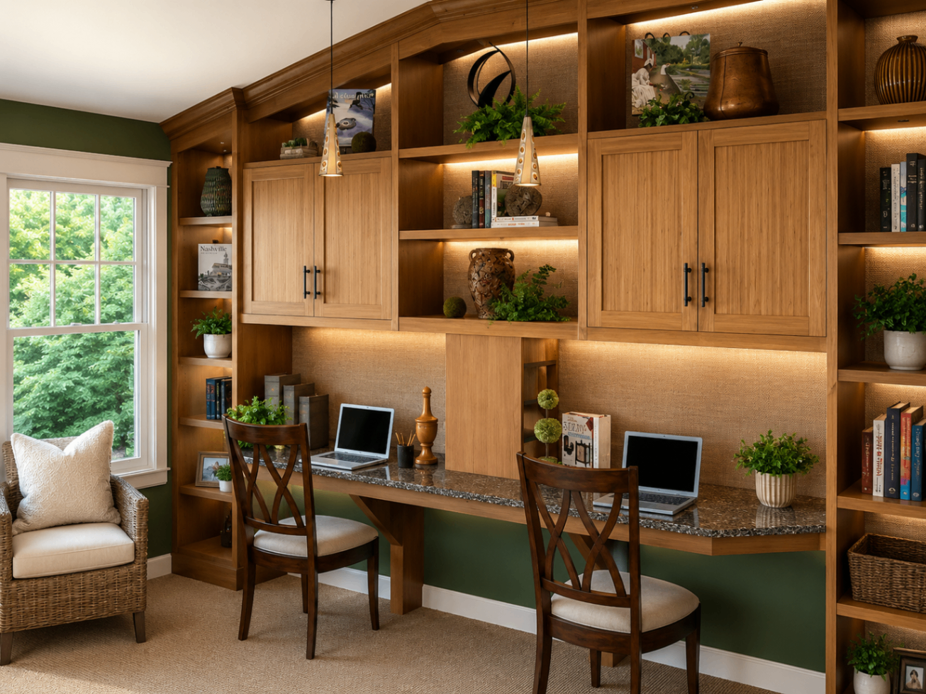 Cozy modern study with natural light — R. Da Silva Construction studies & home offices project, Marin County & East Bay