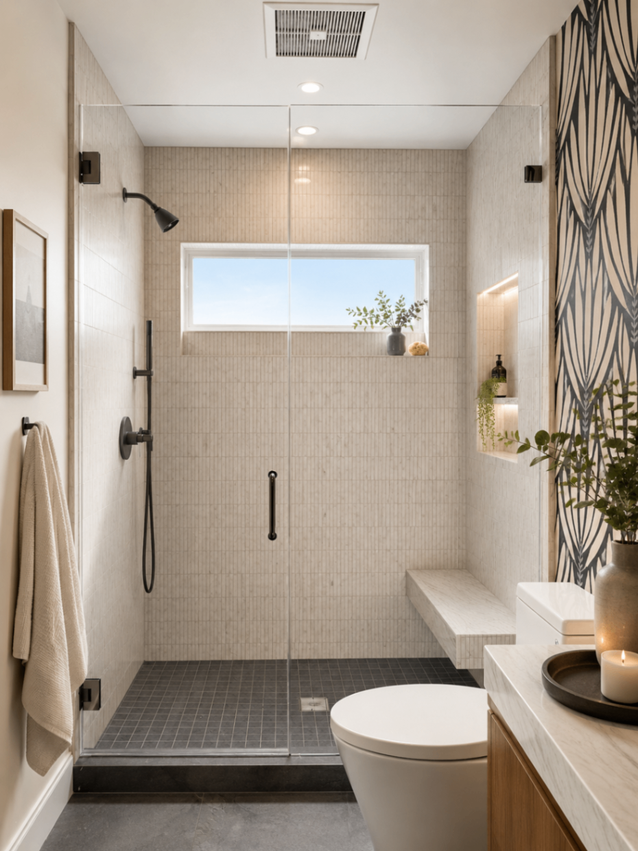 Modern minimalist bathroom retreat — R. Da Silva Construction bathrooms project, Marin County & East Bay