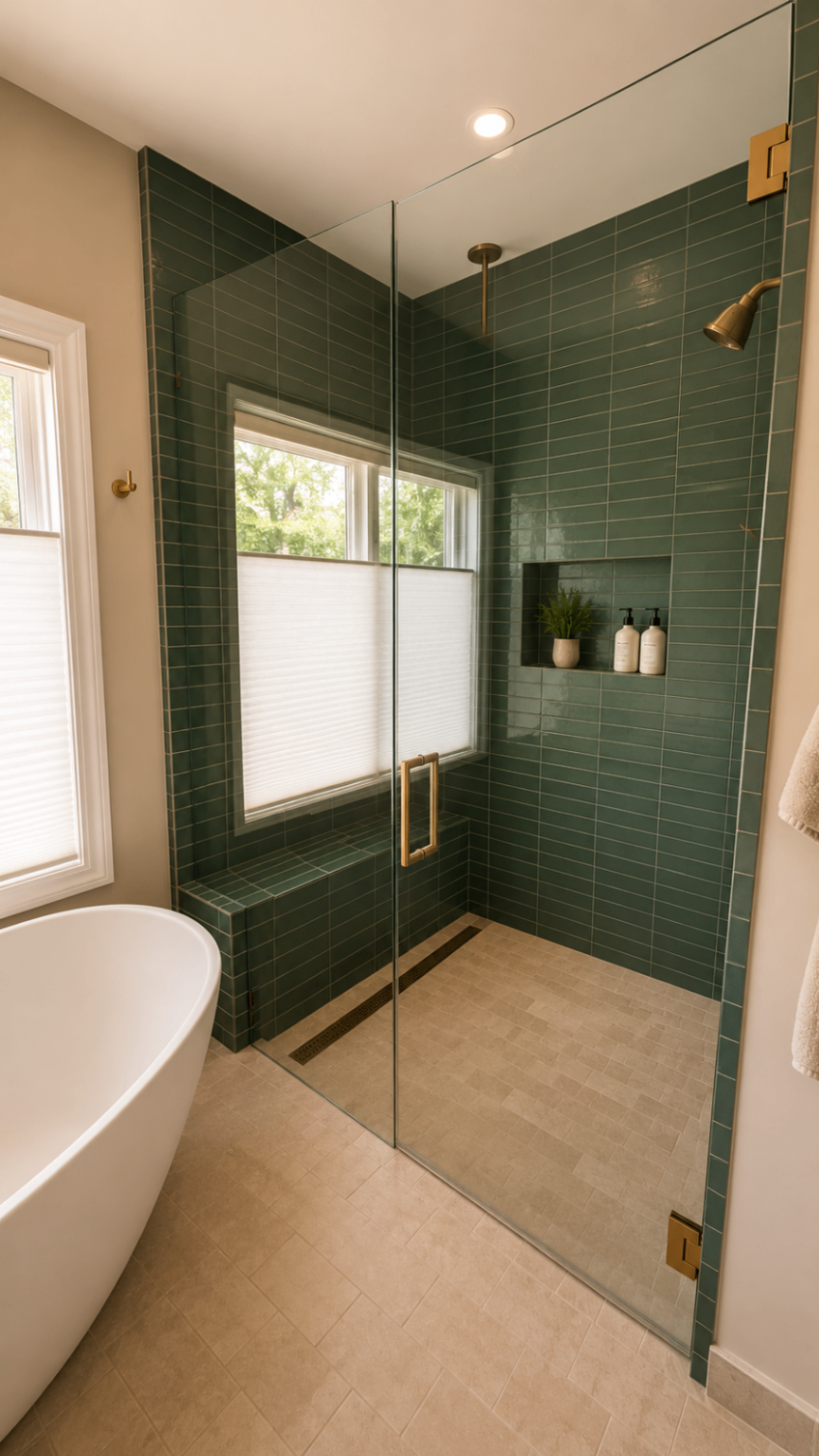 Modern spa-like bathroom with natural light — R. Da Silva Construction bathrooms project, Marin County & East Bay